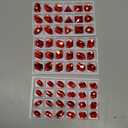 Sew On Glass Rhinestone,70Pcs Mix Shape Sew On Crystal Flatback Sewing Gems with Holes for Clothes Shoes Dress Costume Garment DIY CraftsRed