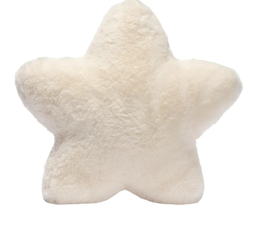 Star Pillow Plush - Ultra Soft Creamy White, 18 Inch