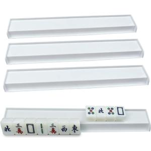 4 Pack Mahjong Racks, Mahjong Tile Holder Without Pusher, American Mah Jong Tile Rack, White
