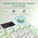RGB Mechanical Feel Membrane Wireless Keyboard, Wired/Bluetooth/2.4G Silent ABS Ball Cap Gasket Structure Gaming Office Keyboard for PC/Mac/Win(White Green)