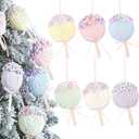 Colorful Macaron Lollipop Party Decorations - 6 Candy Gift Hanging Ornaments for Christmas, New Year, Easter, and Birthday Celebrations (6pcs Ice Cream)