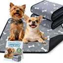 BAEJMJK Washable Dog Pee Pads 4-Layer Super Absorbent Puppy Training Pads Waterproof Non-Slip Leak-Proof Reusable Mats for Potty, Crate, Playpen & Travel(18"x24",Gray 2-Pack)