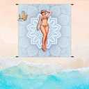 Beach Blanket 79" X 83" Oversized Lightweight, BeachMat Waterproof Sandproof, Durable Picnic Mat Beach Accessories for Travel, Camping, Hiking