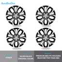 AutoBeeDen 4-Pack Universal Hubcaps Replacement R17 17 inch, Steel Wheel Rim Cover for Most Cars Trucks Sedans SUV, 17" 17 in Wheel Covers Hub Caps (Silver+Black Color)