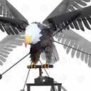Red Carpet Studios Garden Stake Yard Art Metal and Glass Balance Rocker with 6-Prong Stake, Jumbo 6.16 Feet Tall, Flying Eagle