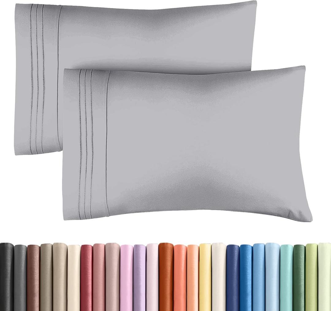 King Pillow Cases Set of 2 - Ultra Soft Hotel Quality Pillowcase Covers - Comfy, Cozy & Wrinkle Free - Shrinkage, Stain & Fade Resistant - Machine Washable Pillow Protectors - 2 Piece Set - Steel Blue