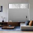 MYshade Top Down Bottom UpTDBU Cellular Shades, 1.5 inch Cordless Light Filtering Honeycomb Pleated Blinds for Windows Home Bedroom Office, Light Control, Thermal Insulated, 27" W x 64" H,Grey