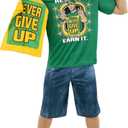Morph John Cena WWE Costume Men, Wrestling Costume Mens, Halloween Costumes for Men (Large, Green )