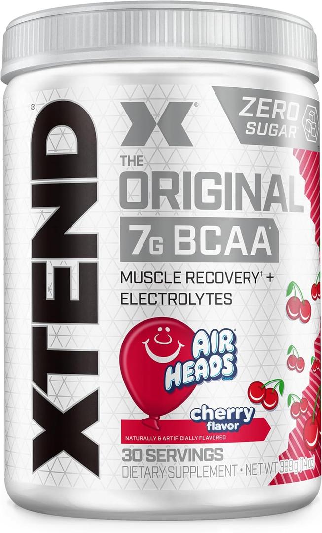 Xtend Original BCAA Powder Airheads Candy Flavor, 7g BCAA and 2.5g L-Glutamine, Sugar Free Post Workout Muscle Recovery Drink with Amino Acids for Men & Women, 30 Servings (14 Ounce (Pack of 1)) Best By 03/2026
