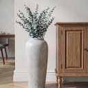 Ceramic Vase Home Decor, Vintage Vase, Wide Mouth Farmhouse vase (19”h-Vintage Grey)