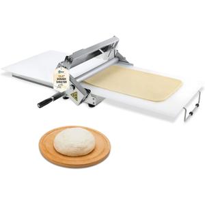 Folding Dough Sheeter (15.5")，Folding Dough Rolling Machine，Manual Dough Sheeter，Stainless Steel Dough Machine With 55 Adjustable Thicknesses, Commercial Grade Capacity (1 Rolling Surface)