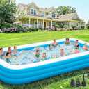 Extra Large Inflatable Pool for Adults, 180"x76"x22" Oversized Thickened Swimming Pool with Air Pump, Full Size Family Big Blow Up Pools for Backyard Garden Lawn Indoor Outdoor Summer Water Party