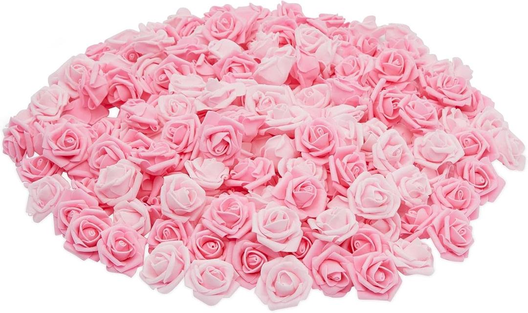 Bright Creations Mixed Pink Roses Artificial Flowers for Decoration, Stemless Fake Foam Rose Heads for Bridal Shower, Wedding (2 Inches) - Pack of 200