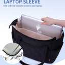 Ceneda Tote Bag for Women With 40oz Cup Holder, Puffer Work Laptop Tote Bag With Zipper for Travel, Teacher, Nurse (Black-1)