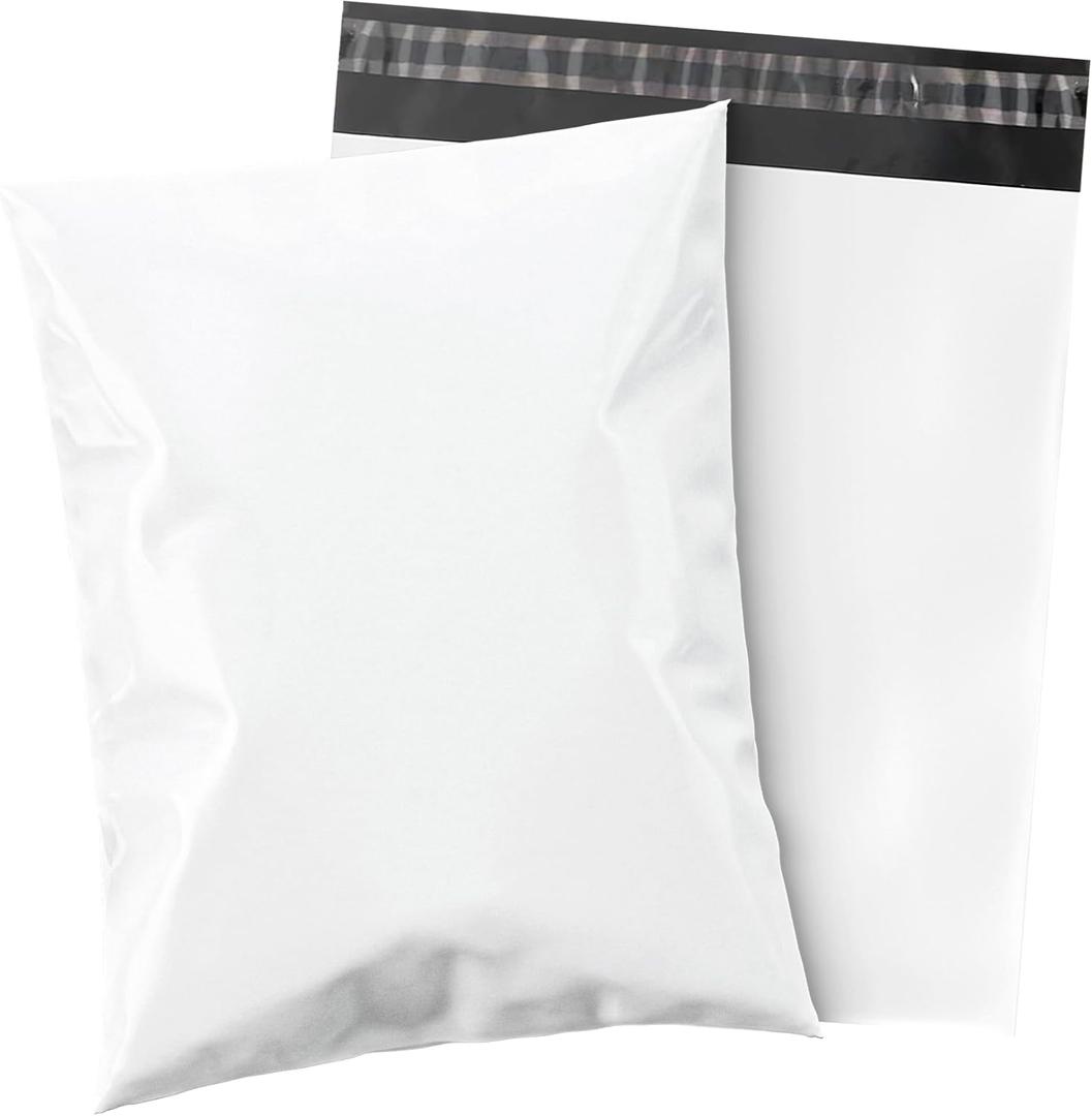 Shop4Mailers 7.5 x 10.5 Glossy White Plastic Self Seal Poly Mailer Flat Bags Waterproof Shipping Envelope 1.7 Mil for Apparel, Clothes, Shirts, Books  Permanent Adhesive Seal (1000 Pack)