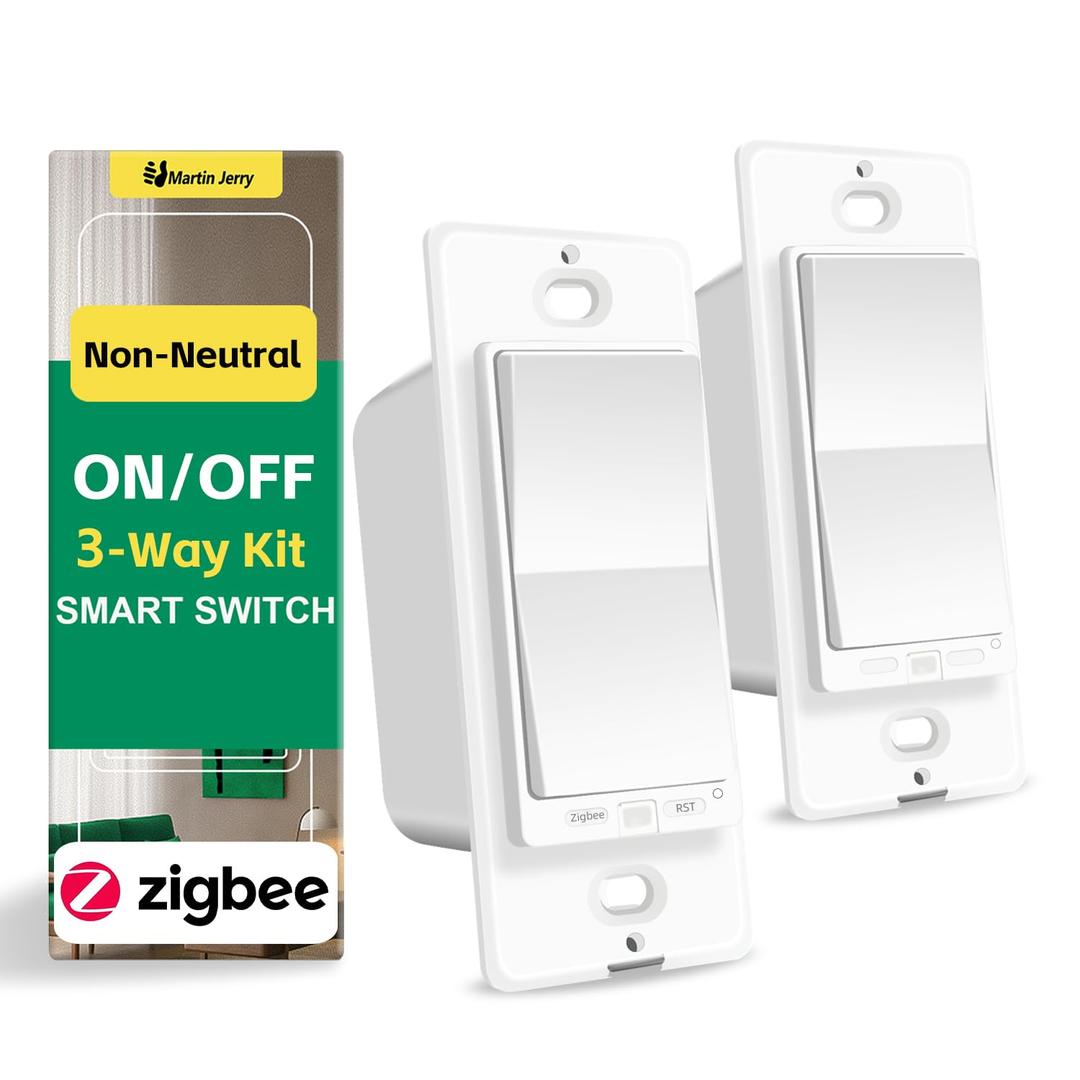 3 Way Smart Switch no Neutral Required | Master & Add-on Kit, No Battery, Smart Light Switch, Compatible with Alexa, SmartThings and Work with Google Home, Smart Home Devices