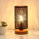 Black Rustic Table Lamp for Bedroom Small space Farmhouse Dimmable Bedside Lamps for Night stand Desk , Industrial Nightstand lamp with Metal Lampshade for Living Room Decoration bulb included