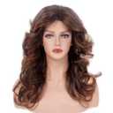 REEWES 70s Farrah Fawcett Wig - Vintage Synthetic Full Wig, Feathered Style for Women - Brown