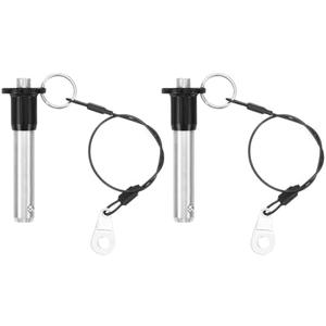 uxcell 2 Pcs Quick Release Pin, 1/2" x 1.6"(Dia. x L) Ball Locking Pin with Push Button 304 Stainless Steel Ring Handle Locking Pin with Wire for Audio Bimini Top Marine, Silver