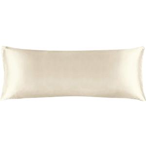 BEDELITE Satin Body Pillow Cover, Super Soft and Cooling Body Pillow Pillowcase for Hair and Skin, Breathable Silky Full Long Pillowcase Cover(20"x54", Beige)