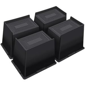 ANNKUT Bed Risers 6 Inch Heavy Duty,Oversized Couch Risers, Extra Wide Furniture Risers for Sofa Table Desk Headboard Chair Lifting,Rectangle Risering Blocks Support 6000 lbs(4 Pack Black)