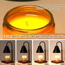 Modern Candle Warmer Lamp with Timer, Dimmable Candle Lamp Warmer, Mothers Day Birthday Gifts for Women Men, Black Candle Warmer, Adjustable Candle Light Warmer, Cozy Living Room Bedroom Home Decor
