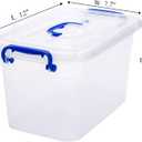6-Pack Clear Storage Box 7 Quart, Plastic Storage Latch Bins with Handle 6.5 Liter