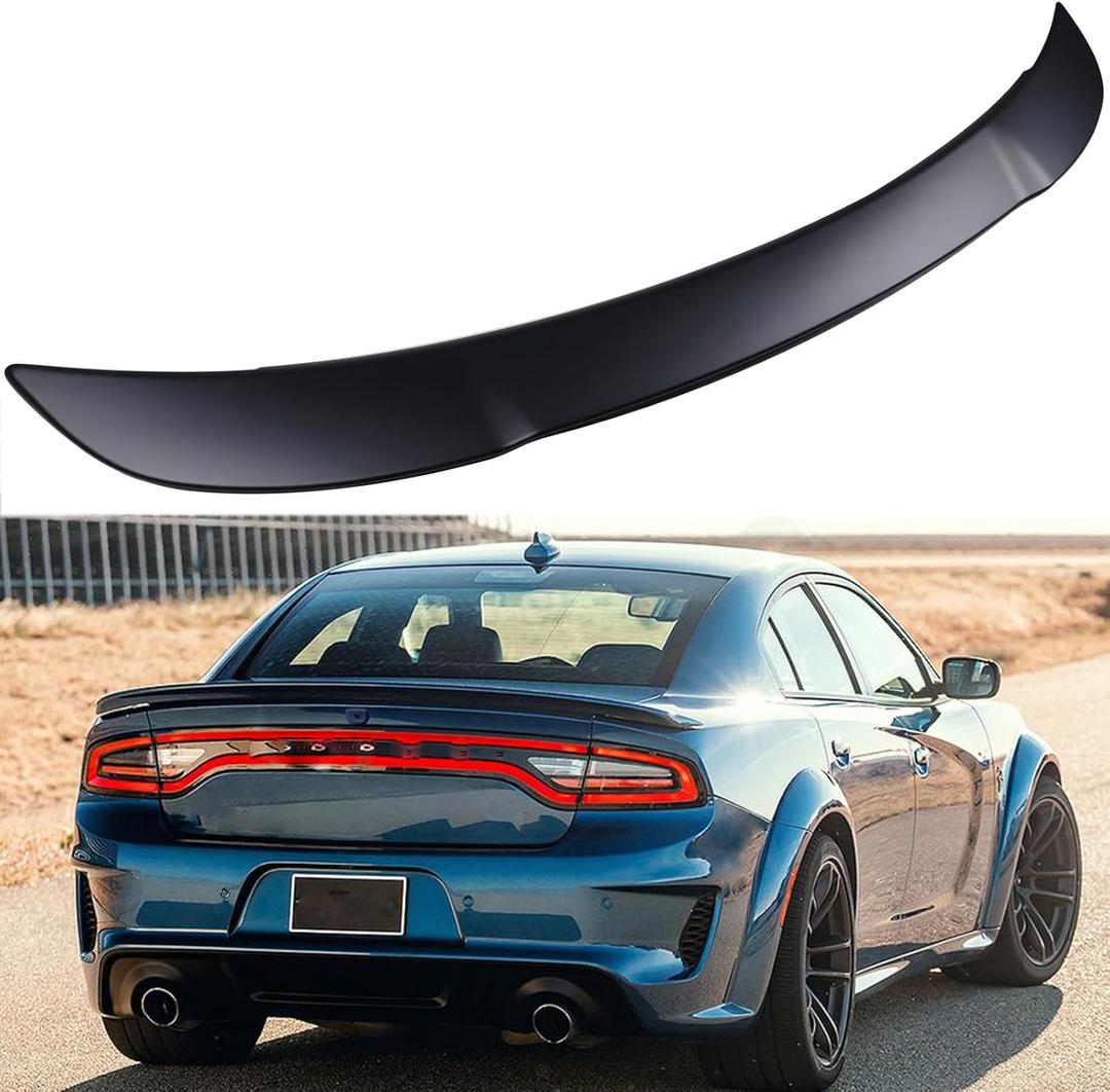 Rear Matte Black Spoiler Wing Compatible with 2011-2021 Charger RT SXT Hellcat Style Trunk Spoiler Wing