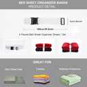 4PCS Bed Sheet Organizers and Storage, Foldable Sheet Set Organizer Keeper Band, Elastic Adjustable Straps for Bedding, Sheet Keeper Bedding Band