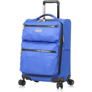 LUCAS Ultra Lightweight Carry On - Expandable Softside 20 Inch Luggage - Small Rolling Bag Fits Most Airline Compartments - Durable 8-Spinner Wheels Suitcase (Royal Blue)