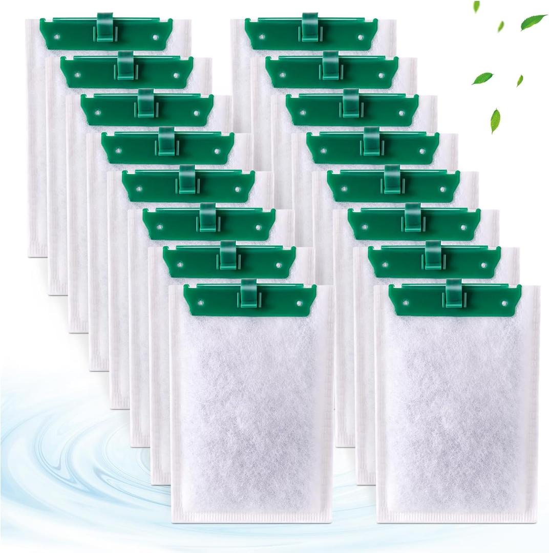 xbbwmrs 16-Count Medium Filter Cartridges Compatible with Tetra Whisper Bio-Bag Filters Medium Replacement Filter Cartridges for Whisper ReptoFilter and 10i IQ10 PF10 Power Filters -Ready to Use