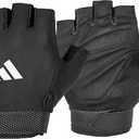 adidas Essential Training & Weightlifting Gloves, Fingerless Workout Gloves (Small, White)