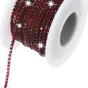 M METERXITY Crystal Rhinestone Close Chain, 2 mm 10 Yards Crystal Single Row Trimming Claw Cup Chain Roll for Sewing Crafts/DIY Decoration/Jewelry Crafts [Dark Red]