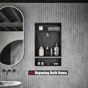 JQK Shower Niche No Tile Need, 18"14" Matte Black Bathroom Insert Shelf 2 Layer, 304 Stainless Steel Recessed Shower Caddy Organizer Storage, SNL1814D-PB