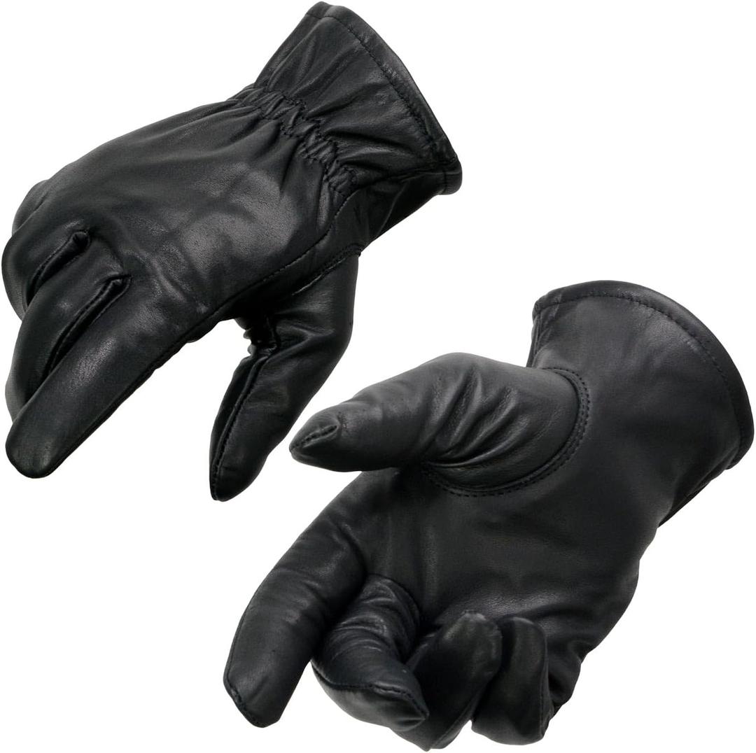 Milwaukee Leather SH734 Men's Black Thermal Lined Leather Motorcycle Gloves w/Cinch Wrist Closure (Size X-Large)