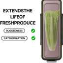 Celery Keeper for Refrigerator, Celery Storage Container with Lid, BPA-Free Long Plastic Fridge Storage Container for Fresh Celeries, Easy to Clean and Leak Proof, Food Storage Bins for Kitchen