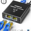 Gigabit Ethernet Splitter 1 to 2, LAN Cable Splitters High Speed 1000Mbps RJ45 Ethernet Switch with USB C Power Cable for Cat5/5e/6/7/8 Cable