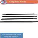 4 Pcs Car Outer Door Window Moulding Trim Weatherstrip Seal Belt Compatible with Honda Vehicle Civic 4 Door Sedan 2016-2021, Replace#72450-TEA-T01 72410-TEA-T01 72950-TEA-T01 72910-TEA-T01