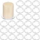 Patelai 36 Pieces Clear Glass Pillar Candle Holder Plates 4 Inch Round Glass Candle Plate Small Flat Tray for Dining Table Centerpiece Wedding Spa Home Party Decoration