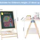 QZMTOY Kids Art Easel, Deluxe Standing Easel Set, Adjustable Art Table, Dry Erase Board&Chalkboard Double Sided Stand, 360Rotating Drawing Easels with Art Supplies, Adjust Height 28-39in