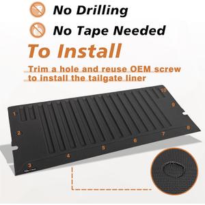 TripleAliners Truck Bed Mat & Tailgate Mat Compatible with Toyota 2024 2025 Tacoma 1 Pack Liner All-Weather TPE Bed Liner Pickup Truck Accessories(Tailgate Liner)