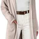 Dokotoo Womens Casual Long Cardigan Sweaters 2025 Winter Coats Fall Jacket Knit Coatigan Outwear with Pockets Size XL