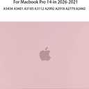 EooCoo Case Compatible with MacBook Pro 14 inch M5 2026-2021 M4 M3 M2 M1 Pro/Max Chip, Hard Shell Cases with Keyboard Cover, Screen Protector - Matte Pink