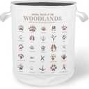 Kids Laundry Basket Hamper, Toybox for Girls Boys, Forest Animal Tracks Waterproof Collapsible Storage Bin Organizer for Bedroom Bathroom Kids Room Dorm Nursery Clothes Toys Books