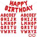 65 Pcs Red Happy Birthday Balloons and 2 Sets A-Z Letters Foil Balloons, 16 Inch Personalized Name Happy Birthday Banners for Wedding Baby Shower Anniversary Party Decorations (Red)