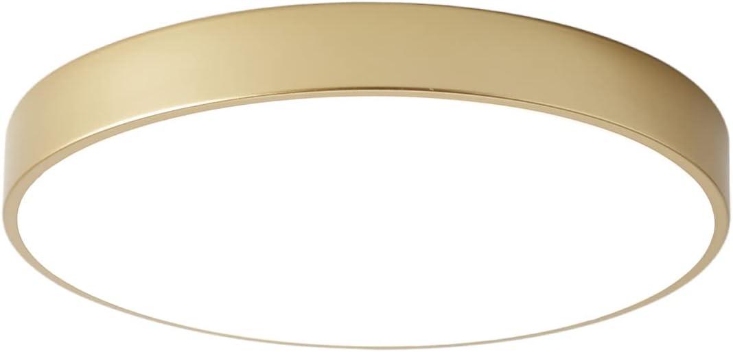 LED Ceiling Light Flush Mount Gold, 24W Kitchen Light Fixture Ceiling Mount Dimmable, 12 inch Close to Ceiling Light Fixture 5CCT for Bedroom, Bathroom, Living Room (12INCH, GOLD-B)