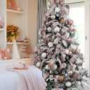 HUIHUANG Dusty Rose Velvet Wired Ribbon 2-1/2", Dusty Pink and White Velvet Wire Ribbon for Christmas Tree, Bows, Wreaths, Gift Wrapping, Garland, Home Decor, Crafts-Continuous 10 Yards/Roll