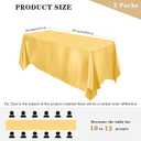 MCEAST 2 Packs Satin Tablecloth 102 x 58 Inches Rectangular Table Overlay Cover Bright Silk Tablecloth Smooth Fabric Table Decor for Wedding Banquet Decoration (Gold)