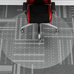 WASJOYE Office Chair Mat for Carpet, 36 Inch PVC Clear Round Carpet