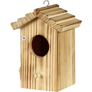 Hummingbird House for Outside Hanging - Small Bird Nesting Box for Hummingbird - Natural Wood Birdhouse with Perch - Outdoor Garden Decor & Bird Lover Gift (Dimensions 4.1*3.3*5.9 inch)